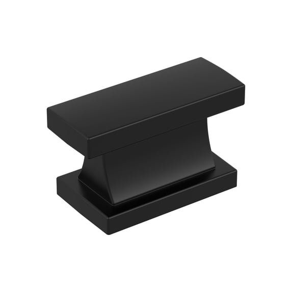 Amerock Socle 1-7/16 inch (37mm) Length Matte Black Cabinet Knob, 25 Pack