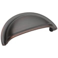 thumbnail image 1 of Amerock Solid Brass Cup Pulls 3 in (76 mm) Center-to-Center Oil-Rubbed Bronze Cabinet Cup Pull, 1 of 4