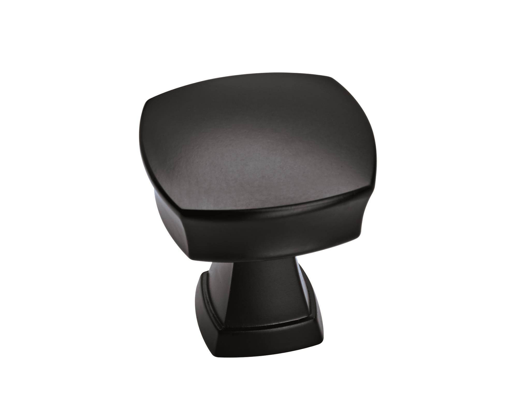 Matte Black Square Cabinet Knob with Mounting Hardware