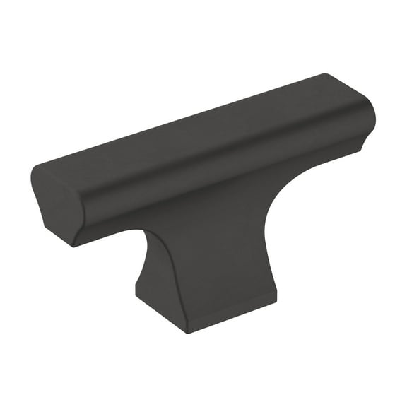 Amerock Status 2 inch (51mm) Length Matte Black Cabinet Knob, 5 Pack