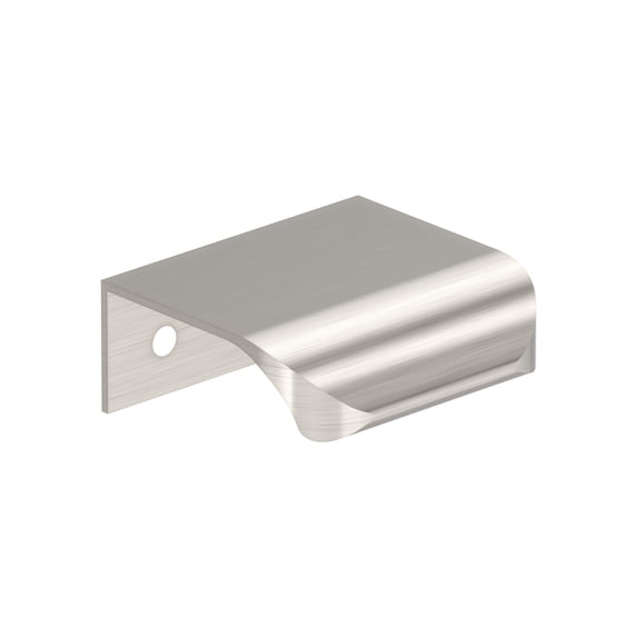 Amerock Streamline Tab 1-3/4 inch (44mm) Length Satin Nickel Cabinet Finger Edge Pull, 10 Pack