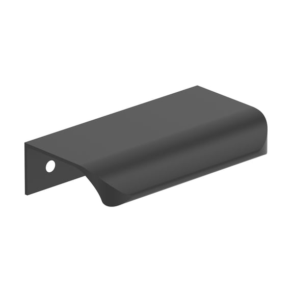 Amerock Streamline Tab 3 inch (76mm) Length Matte Black Cabinet Finger Edge Pull, 25 Pack