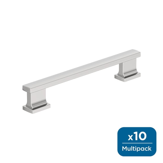 Amerock Triomphe 5-1/16 inch (128mm) Center-to-Center Polished Chrome Cabinet Pull - 10 Pack