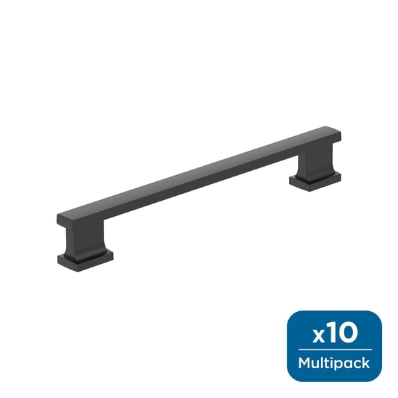 Amerock Triomphe 6-5/16 inch (160mm) Center-to-Center Matte Black Cabinet Pull - 10 Pack
