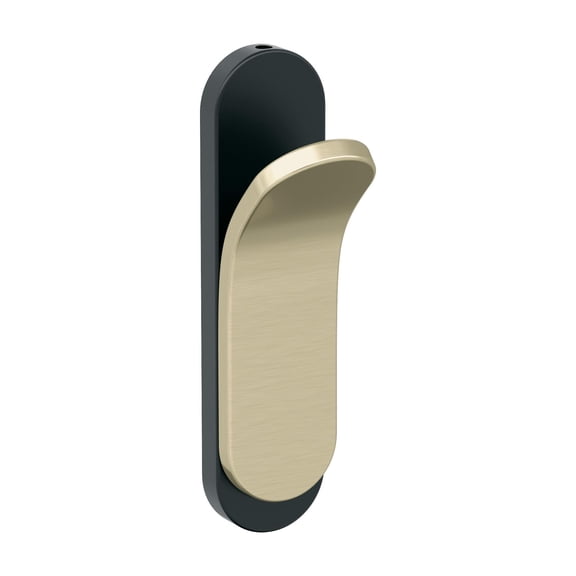 Amerock Unison Contemporary Single Prong Matte Black/Golden Champagne Wall Hook