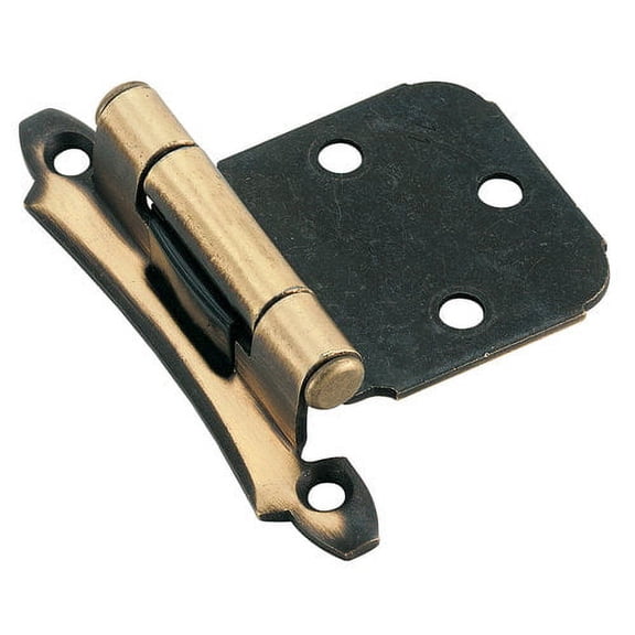 Amerock BP7929AE Self-Closing Variable Overlay Face Mount Hinge - Antique Brass
