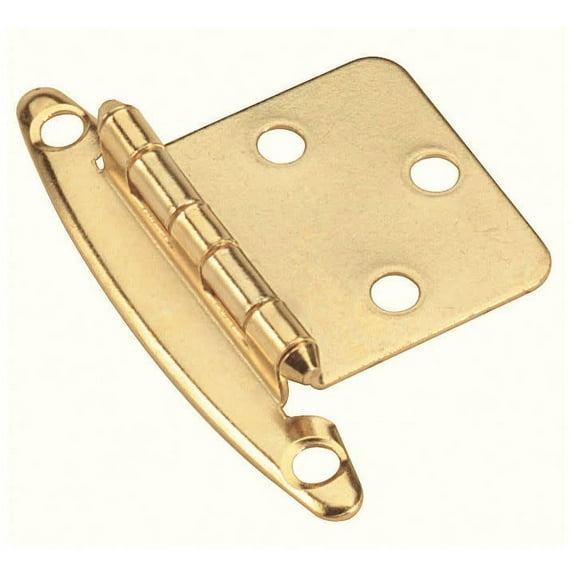 Amerock Variable Overlay Non Self-Closing, Face Mount Polished Brass Hinge - 1 Pair