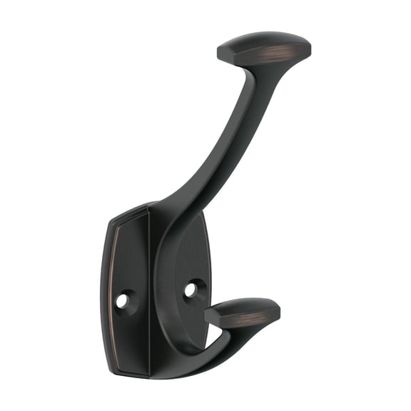 Amerock Vicinity Traditional Double Prong Oil-Rubbed Bronze Wall Hook