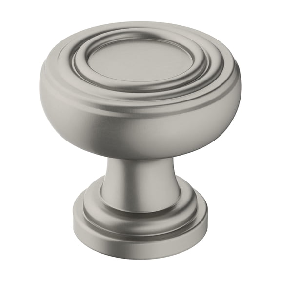 Amerock Ville 1-1/8 inch (29mm) Diameter Satin Nickel Cabinet Knob, 25 Pack