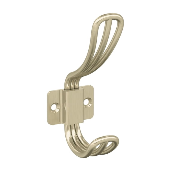 Amerock Vinland Transitional Double Prong Golden Champagne Wall Hook