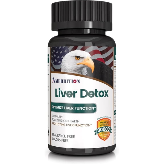 Amerrition Liver Detox Supplement, Liver Support Supplement with Milk Thistle - 60 Tablets