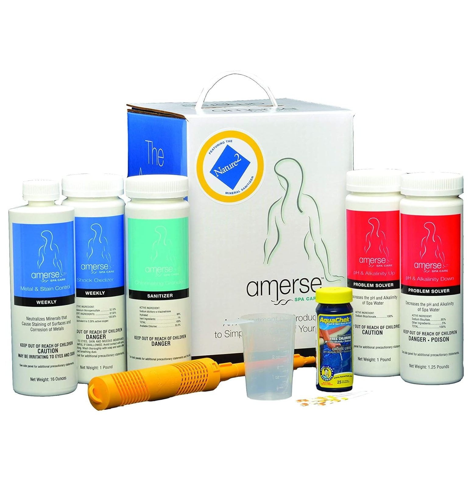 Amerse Nature2 Chlorine Hot Tub Spa Care Water Treatment Kit