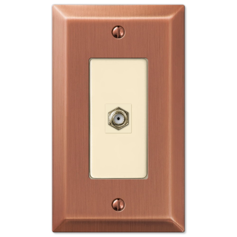 Antique Copper Single Gang Coaxial Cable Wall Plate