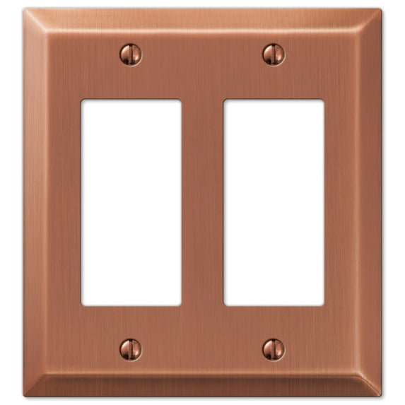 Amerelle Century Double Rocker Steel Wallplate in Antique Copper