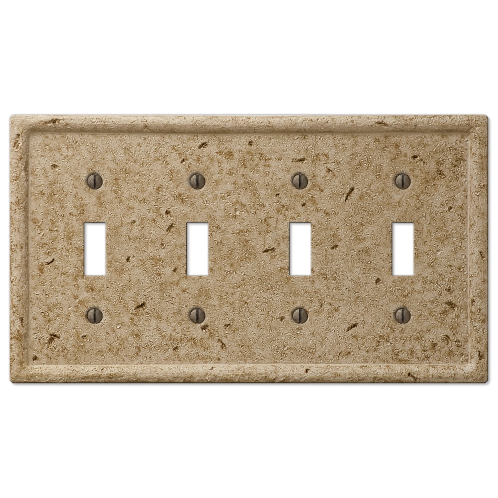 Noce Faux Stone Resin 4 Toggle Wallplate