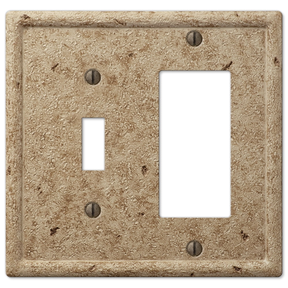 Amertac 8351TRNC 1 Toggle/1 Rocker GFCI Texture Stone Noce Wallplate