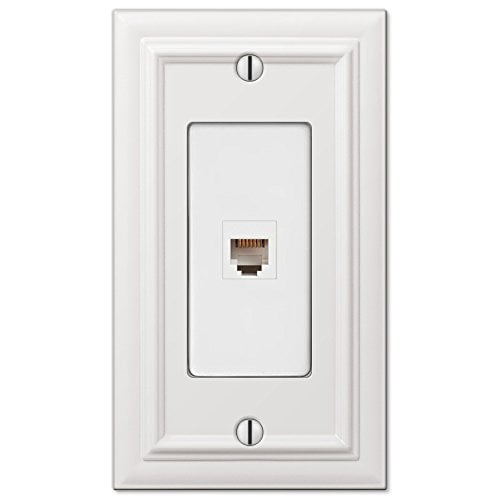 Amerelle Continental Single Phone Cast Metal Wallplate in White