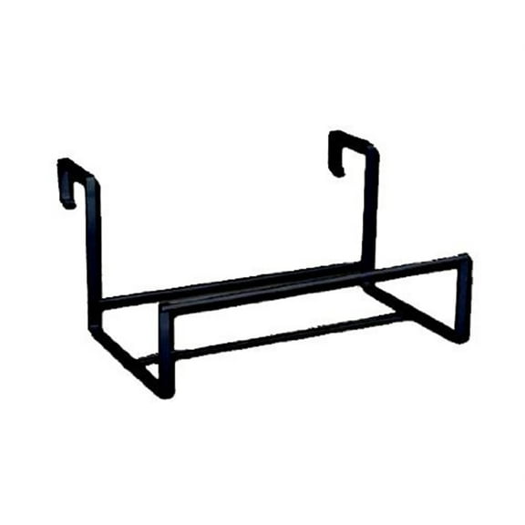 Amertac Adjustable Flower Box Holder for Railing or Fence, Powder-Coated Steel, Black, 14"
