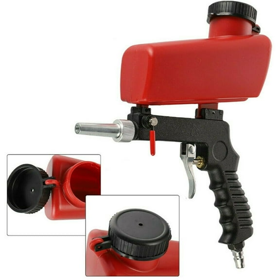 Amerteer 1/4" Portable Handheld ABS Air Compressor Speed Gun Sand Blaster Pneumatic Small Handheld Rust Removal Sandblaster Blasting Gun