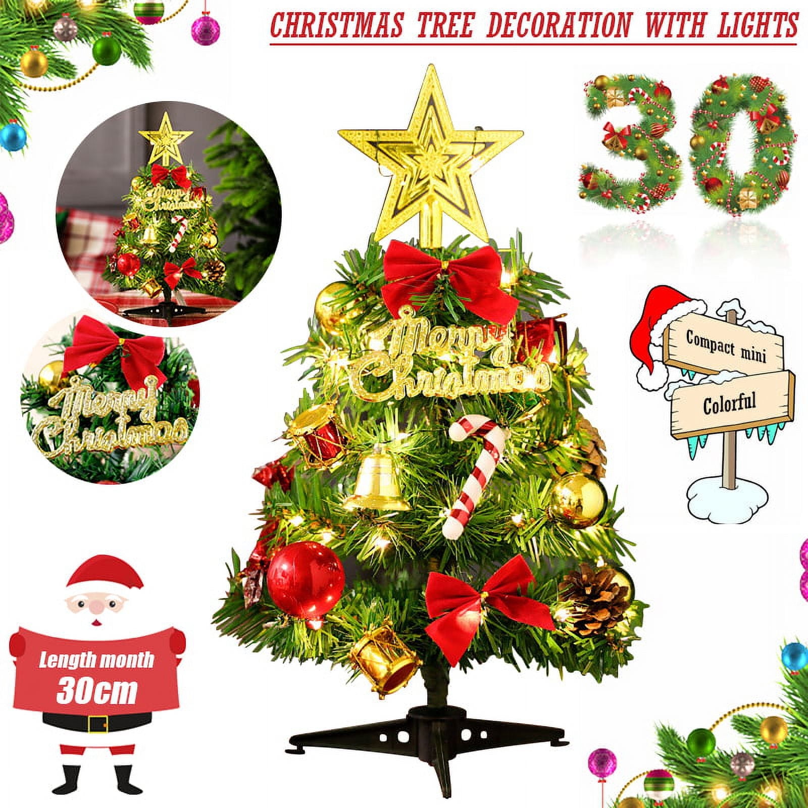 Amerteer 12"/30cm Mini Christmas Tree, Artificial Table Top Artificial ...