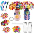 thumbnail image 1 of Amerteer 2 Pcs Flower Craft Kit for Kids Colorful Buttons and Felt Flower Kit Vase Arts Toy Craft Project for Girls and Boys Fun DIY Activity Gift for Children Ages 4 5 6 7 8 9 Years Old, 1 of 7