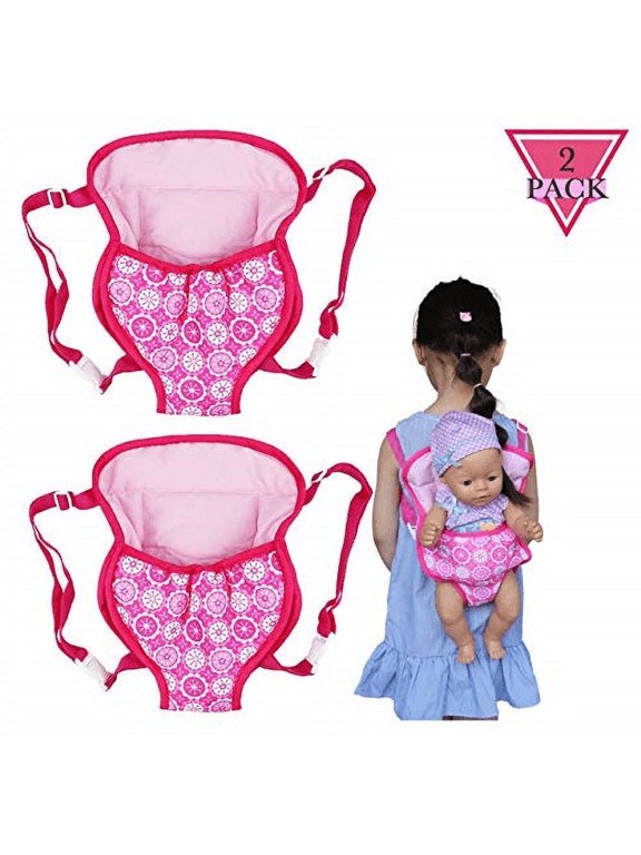 2 Pieces Doll Carrier Backpack Baby Doll Sleeping Bag for Sleepover Slumber Party, Fit 15 to 18 Inch Dolls