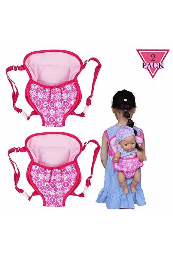 2 Pieces Doll Carrier Backpack Baby Doll Sleeping Bag for Sleepover Slumber Party, Fit 15 to 18 Inch Dolls