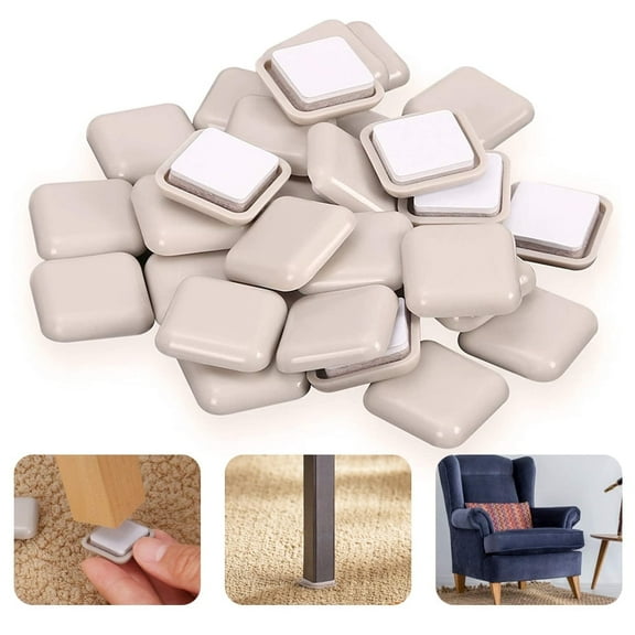 Amerteer 20 PCS Sliders for Furniture Legs, 2" Furniture Carpet Moving Pads, Heavy Duty Chair Leg Floor Protectors Movers Coasters for Hardwood Floor, Reusable Glides Glider