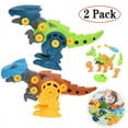 thumbnail image 1 of Amerteer 2Pcs Dinosaur Toys - Take Apart Building Play Set STEM, Fun Construction Engineering Play Kit with Egg Decorator Screwdriver Tool, Best Toy Gift for Boys & Girls Ages 3 Years Old and Up, 1 of 8
