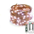 thumbnail image 1 of Amerteer 33 feet 100 Led Fairy Lights,USB with Remote Control Timer Waterproof Copper Wire Twinkle String Lights for Bedroom Indoor Outdoor Wedding Dorm Decor,Cold White, 1 of 6