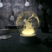 Amerteer 3D USB Table Light, Bedroom Bedside Table LED Night Light, Energy Saving Sleep, Seven Colors