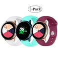 thumbnail image 1 of Amerteer 3Pack Fit Samsung Galaxy Watch Active/Active 2 Bands, 20mm Quick Release Stylish Sport Silicone Bands Straps Wristbands Bracelet Watch Band Replacement for 42mm Galaxy Watch, 1 of 8