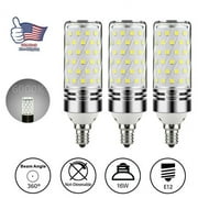 Amerteer 3x E12 LED Corn Bulbs 12W LED 1500LM Candelabra Light Bulbs Daylight White 6000KEquivalent to 100W Halogen Lamp Replacement
