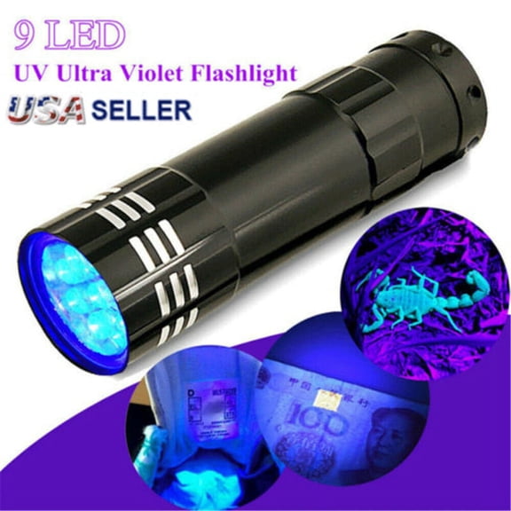Amerteer 9 LED UV Ultra Violet Flashlight Mini Blacklight Tactical Torch Light Lamp, Red