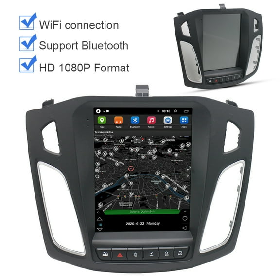 Amerteer Android 10.1 Auto Radio Multimedia Player GPS Navigation 9.7 Inch Touch Screen Stereo Sat Nav Support SWC Phone Car Head Unit for Ford Focus 2012-2017(1+16G)