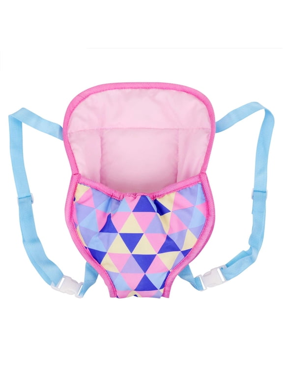 Baby Doll Carrier Backpack Doll Accessories Front and Back Handmade Carrier with Straps for 15 Inch to 18 Inch Dolls-Multicolor