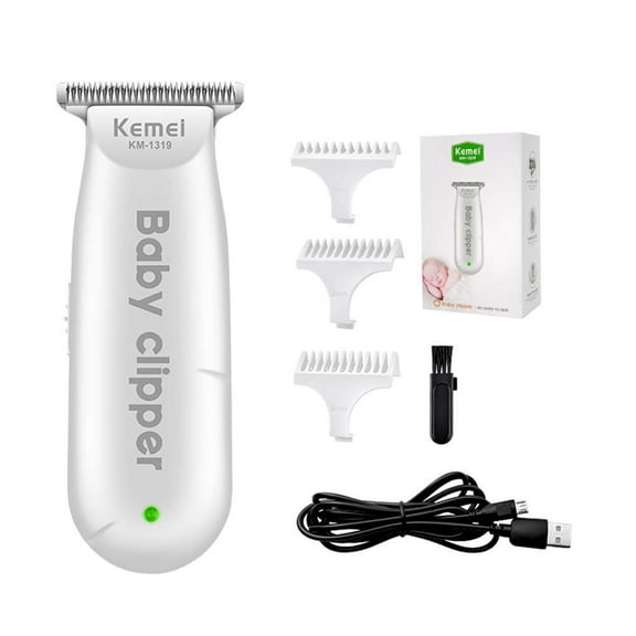 Amerteer Baby Hair Clippers KM-1319 Mini Portable Electric Baby Hair Trimmer USB Rechargeable Hair Clipper Kids Hair Cutting Quiet Infant Household Shaver