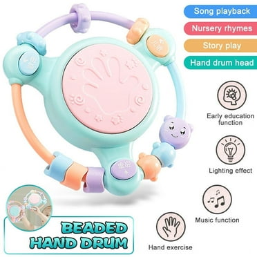 Amerteer Baby Musical Toys, Toddler Learning Music Drum Toy, Early Educational Development Musical Toy for 0~3 Yeas Infant Baby Birthday Christmas Gifts, with Music and Lighting Up