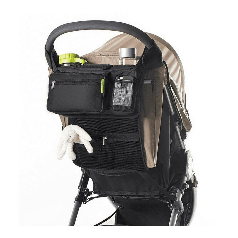 Amerteer Baby Stroller Organizer Bag Stroller Storage Bag Proof Insulated Cup Holders and Large Detachable Zippered Clutch Bag for Universal