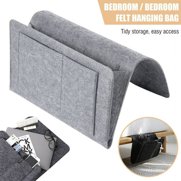 Amerteer Bedside Caddy, Felt Bed Storage Organizer Hanging Bag