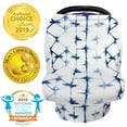 thumbnail image 1 of Amerteer Carseat Canopy & Nursing Cover, Stretchy & Ultra Soft Breastfeeding, Car seat & Stroller, Shopping Cart Covers for Boys or Girls, Best Stretchy Infinity Scarf and Shawl-Blue Lattice, 1 of 8