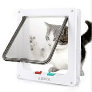 Amerteer Cat Flap Door with 4 Way Lock Outer Size 7.9 x 7.6, Magnetic Pet Door Kit White, Weather-Resistant Cat Door for Cats & Doggy