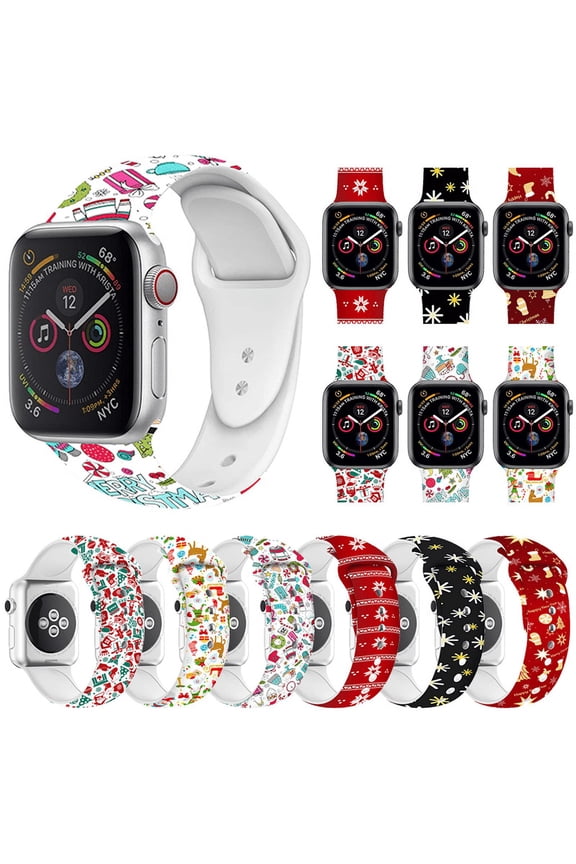 Christmas Replacement Silicone Wrist Sport Band Strap For Apple Watch Series 5 4