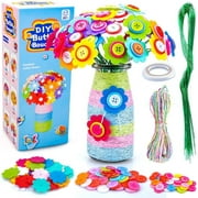 Amerteer Colorful Buttons and Felt Flower Craft Kit 122 Pieces