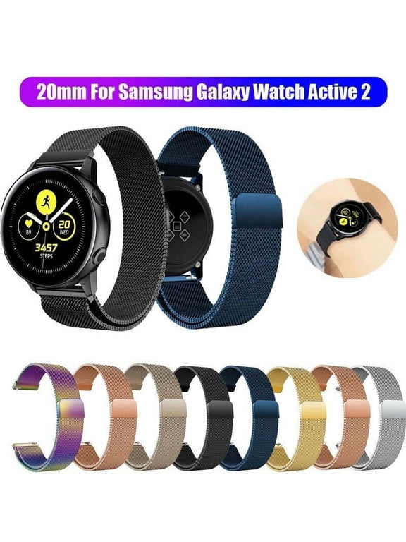 Compatible with Samsung Galaxy Watch Active (40mm) Bands/Active2 (44mm) Bands, 20mm Mesh Stainless Steel Strap for Galaxy Watch Active/Active2