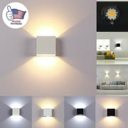 Amerteer Dimmable Wall Sconces Modern LED Wall Lamp 12W Indoor Wall Sconce Up Down Hallway Wall Mounted Light Fixtures for Bedroom Living Room, Warm Light