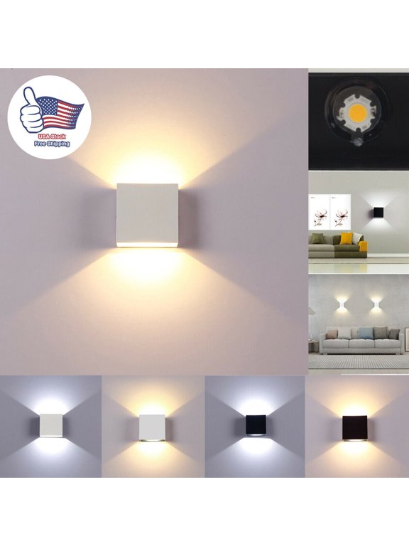 Dimmable Wall Sconces Modern LED Wall Lamp 12W Indoor Wall Sconce Up Down Hallway Wall Mounted Light Fixtures for Bedroom Living Room, Warm Light