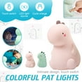 thumbnail image 1 of Amerteer Dinosaur Night Light,Cute Color Changing Silicone Baby Night Light with Touch Sensor for Kids,Rechargeable LED Bedside Nursery Lamp for Toddler's Room, Dinosaur Gifts for Boys Girls, 1 of 6