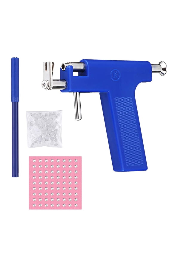 Ear Piercing Tool,CAMTOA Ear Piercing Tool Set, Ear Nose Navel Piercing Machine with 98Pcs Ears Studs, Professional Painless Body Hole Piercing Tool, Stainless Steel Body Piercing Tool Kit