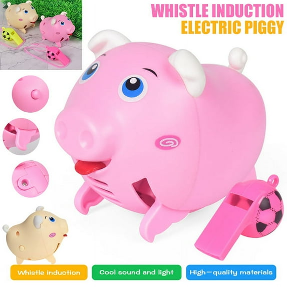 Amerteer Fine Early Education for Intelligence Sound Induction Sound-Controlled Cartoon Pig,Whistle Blowing, Sound Induction Interactive Recognition Toy Birthday Christmas Gifts for Girls & Boys